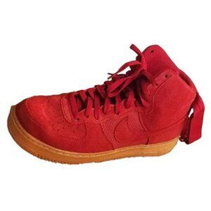 Nike Air Force 1 Hi-Top Red Gum Suede Sneakers Sz 10.5 806403-601 09/26/16